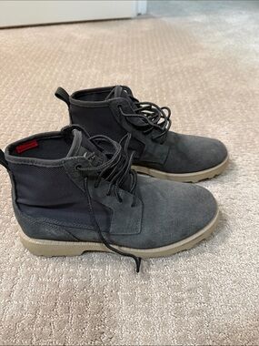 Men's Suede Chukka Boots in Dark Gray, Waterproof